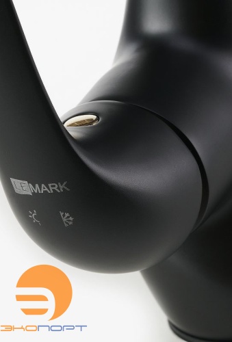 Смеситель для умывальника SWAN, монолитный, черный/золото, LEMARK