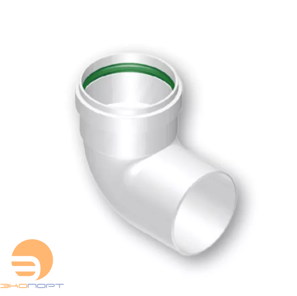 Колено окраш.белым DN80, угол 90° без радиуса (папа/мама) Termica