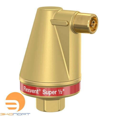 Воздухоотводчик поплавковый Flexvent Super 1/2" (внутренняя резьба, латунь) Тм=120, Рм=10