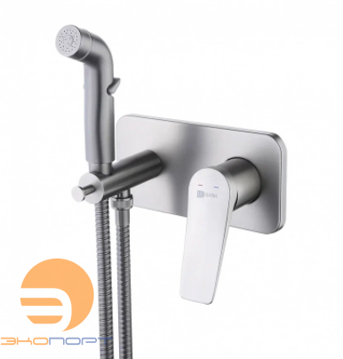 Смеситель с гигиеническим душем Bronx, встраиваемый (графит), LEMARK