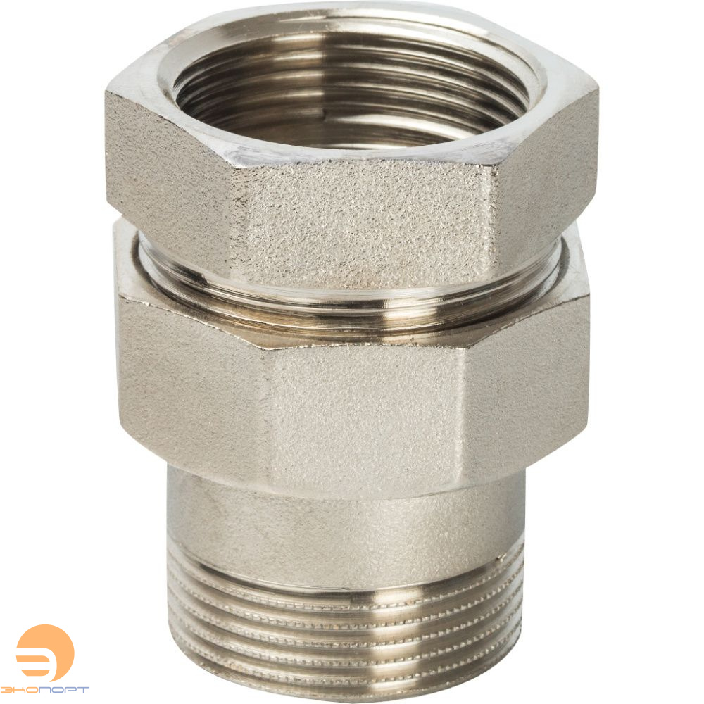 Сгон прямой (американка) 11/2" НВ никель, уплотнение o-ring STOUT