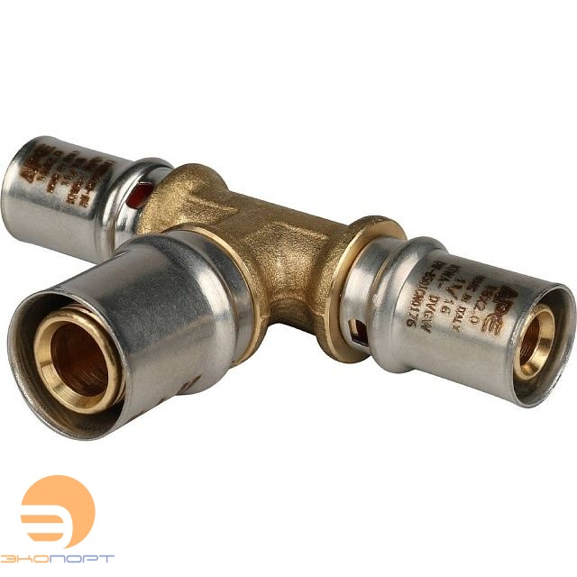 Тройник  16x20x16 латунь, пресс Stout