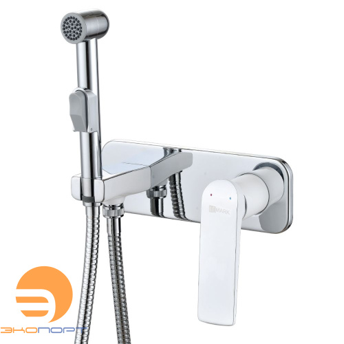 Смеситель с гигиеническим душем ALLEGRO, встраиваемый, хром/белый, LEMARK