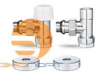 Комплект радиаторных клапанов 1/2х3/4Ek угловой хром Varmega