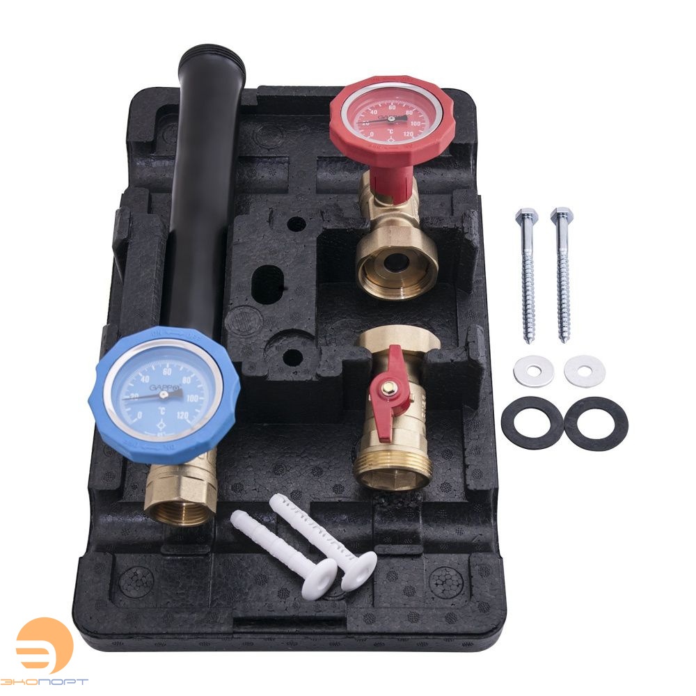 Насосная группа с прямым контуром 1" без насоса в теплоизоляции Gappo