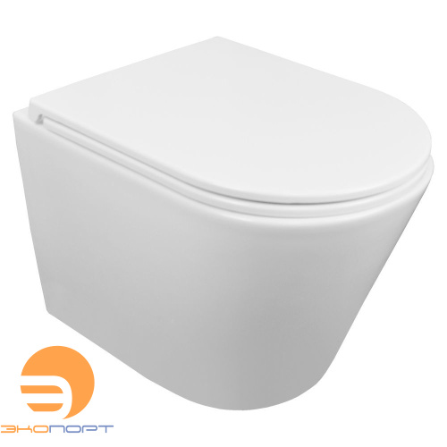 Унитаз подвесной безободковый TERAMO (круглый) "Торнадо", антивсплеск, сидение микролифт AZARIO