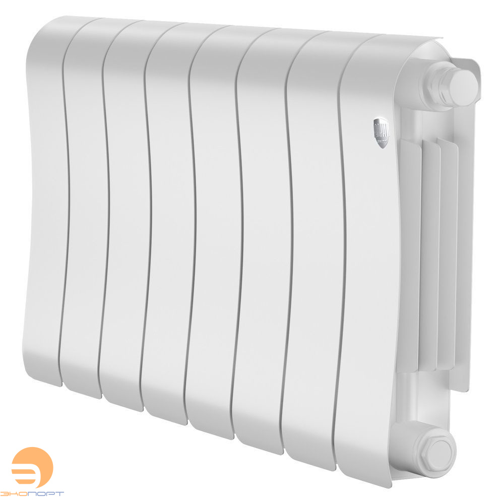 Радиатор биметаллический Infinity Bianco Traffico 300/87  8 секции VR80 (нижнее правое) белый Royal Thermo