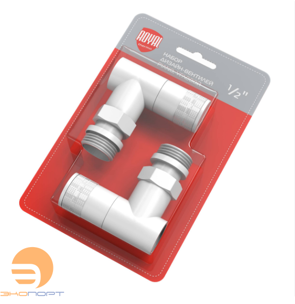 Вентиль ручной регулировки угловой 1/2" PIANO Белый Royal Thermo (уп. блистер=2шт)