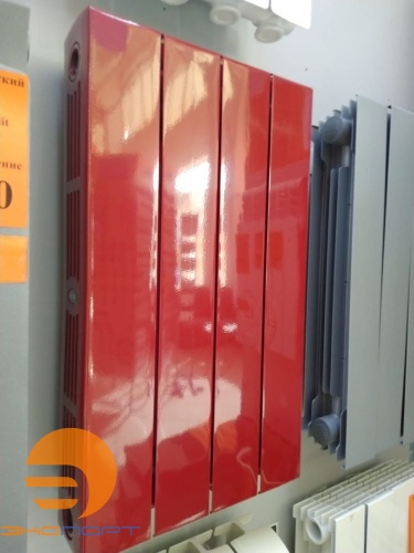 Радиатор биметаллический SUPReMO 500/90 мм 4 секции боковое подключение Rifar Бордо RAL 3011