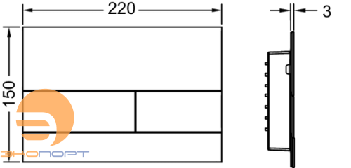 Клавиша TECEsquare II, PVD покрытие: глянец, позолоченный