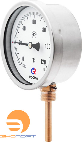 Термометр биметаллический БT-52.211, 100мм (-30...+70С) G1/2", L64, кл.т.1,5, радиальный