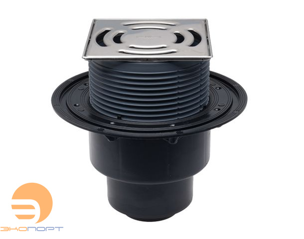 Трап сливной 105 × 105/50 мм вертикальный, черный ALCA PLAST