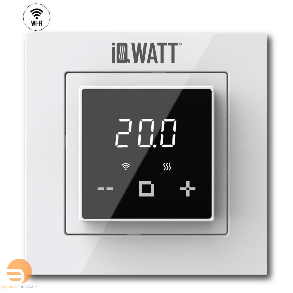 Терморегулятор электронный программируемый с сенсорным дисплеем IQ THERMOSTAT D Wi-Fi (белый/черный)