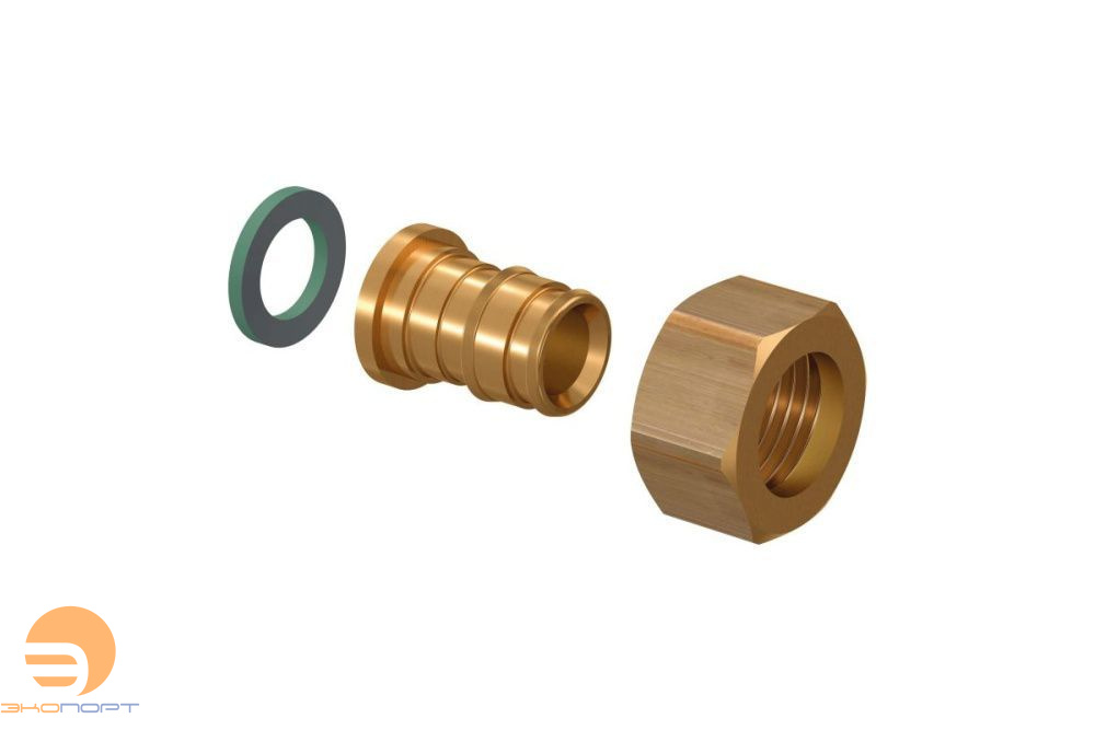 Штуцер UPONOR Q&E с накидной гайкой 16-1/2"НГ латунный