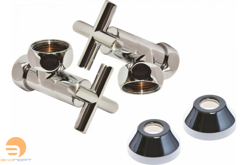 Кран угловой крестовой 1"х3/4" г/г с отражателем, SMART/Компл ПАРА  (2шт.)