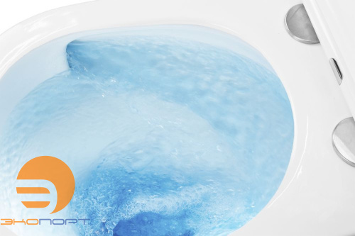 Унитаз подвесной безободковый TERAMO (круглый) "Торнадо", антивсплеск, сидение микролифт AZARIO