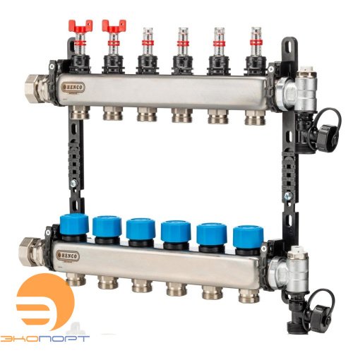 Коллектор из нержавеющей стали с расходомерами (6 выходов), HENCO