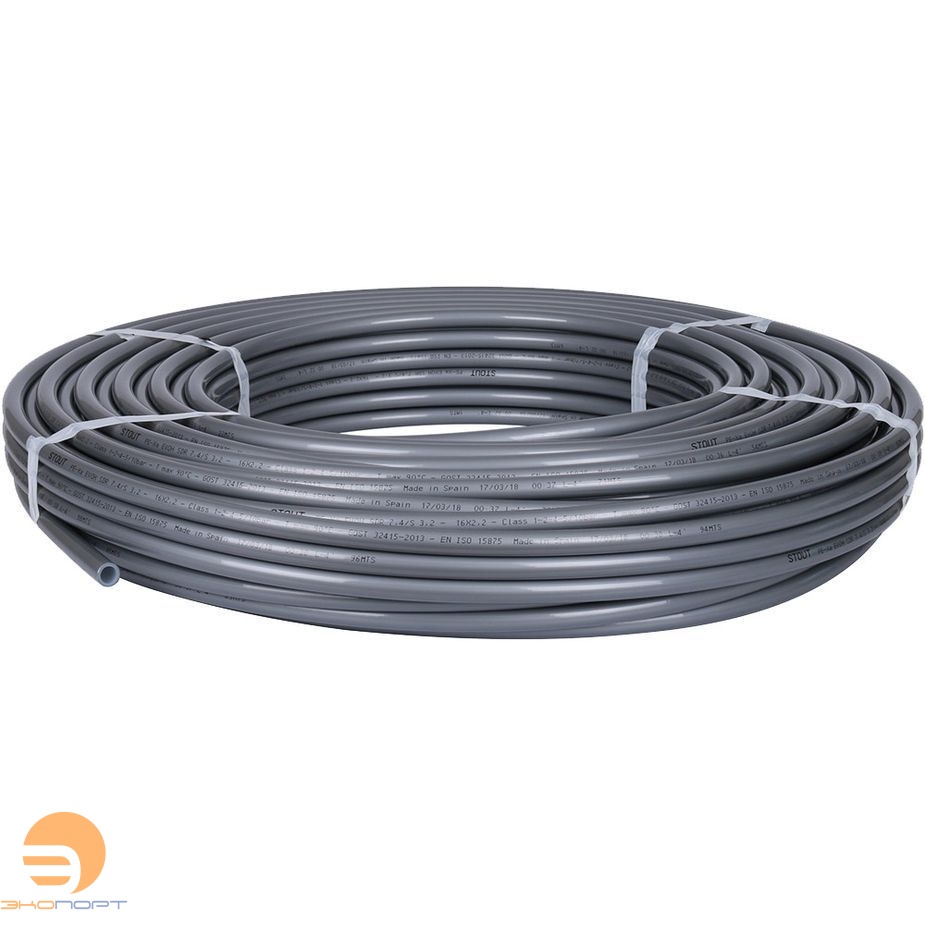 Труба PE-Xa 16x2.2 серая (бухта 100м) STOUT (кратно бухте )