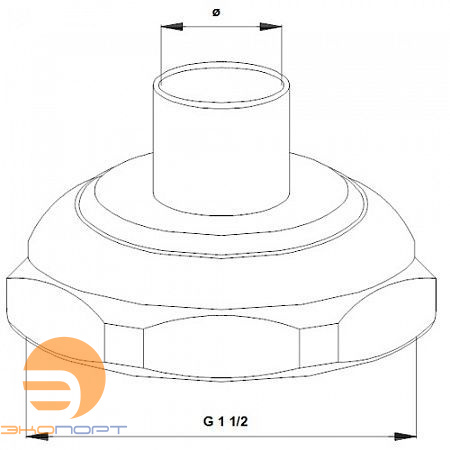 Соединение трубное для пайки G 11/2"х22 GRUNDFOS