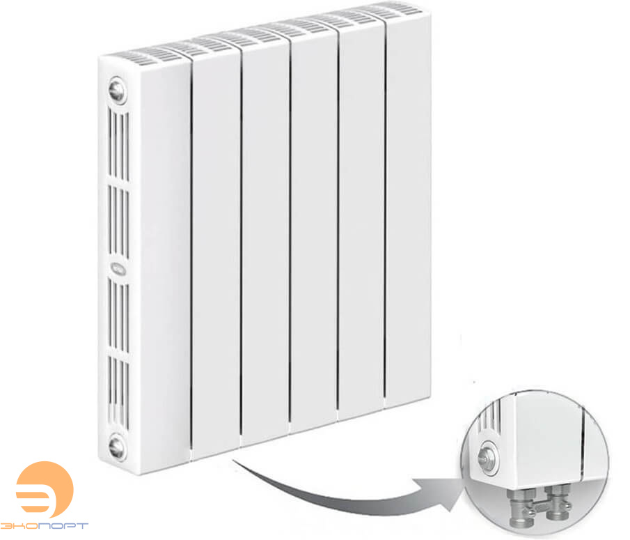 Радиатор биметаллический SUPReMO Ventil 500/90 мм 12 секций (SVL) нижнее слева подключение Rifar