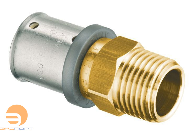 Муфта 16х1/2 НР латунь, пресс FAR