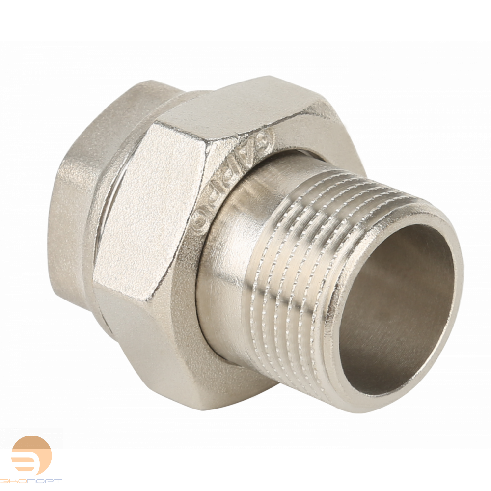 Сгон прямой (американка)  1/2" НВ никель Gappo