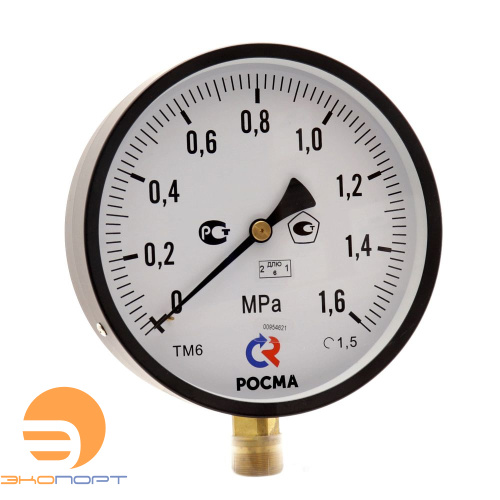 Манометр ТМ-610Р.00 (0..1,6 МПа), G1/2", 150мм, кл.т. 1,5, 150С