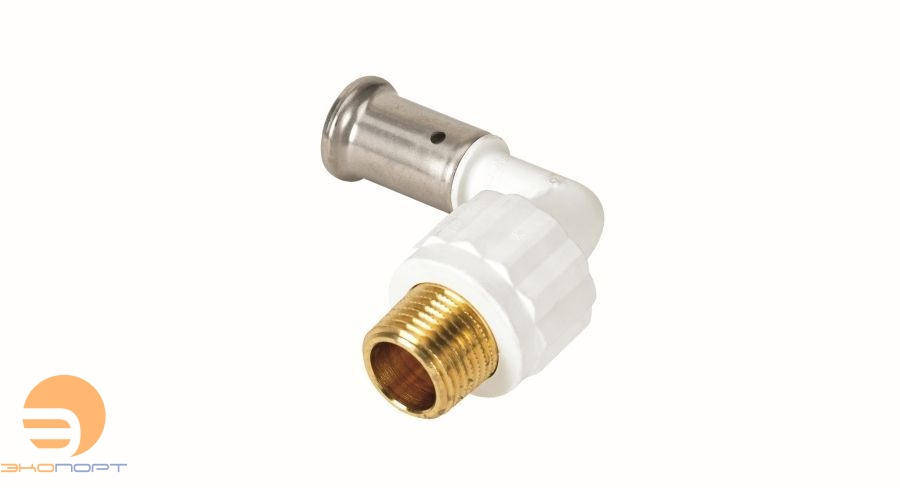 Угольник 16х1/2 НР, ПВДФ пресс(белая) HENCO