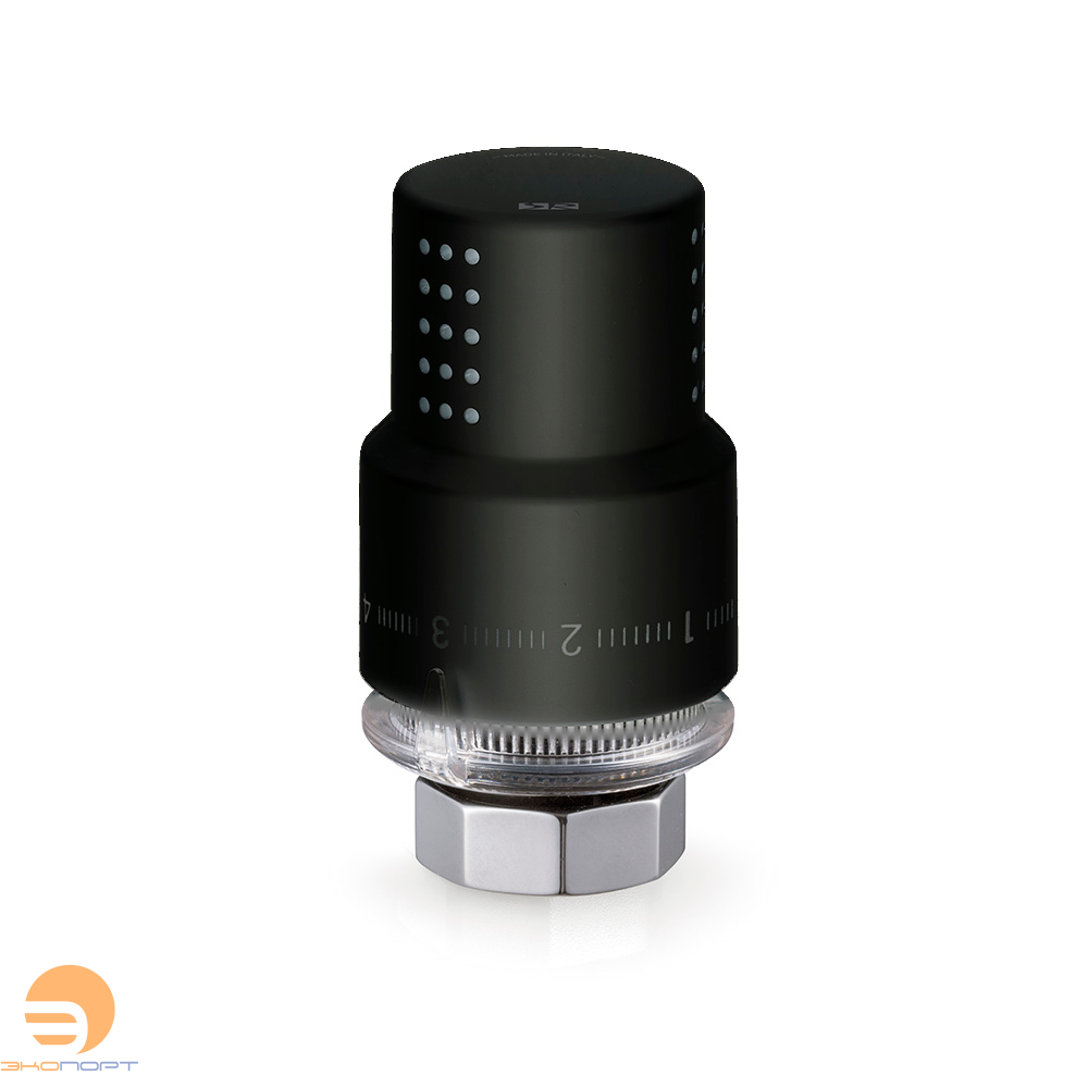 Термостатическая головка "ARIA" М30х1,5  цвет Черный матовый SR, Rubinetterie