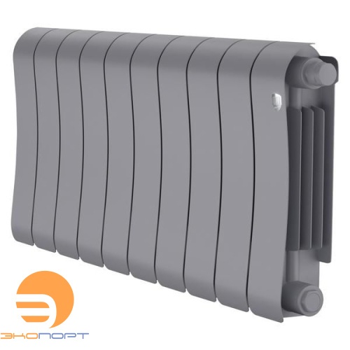 Радиатор биметаллический Infinity Silver Satin 300/87 10 секции VR80 (нижнее правое) серый Royal Thermo