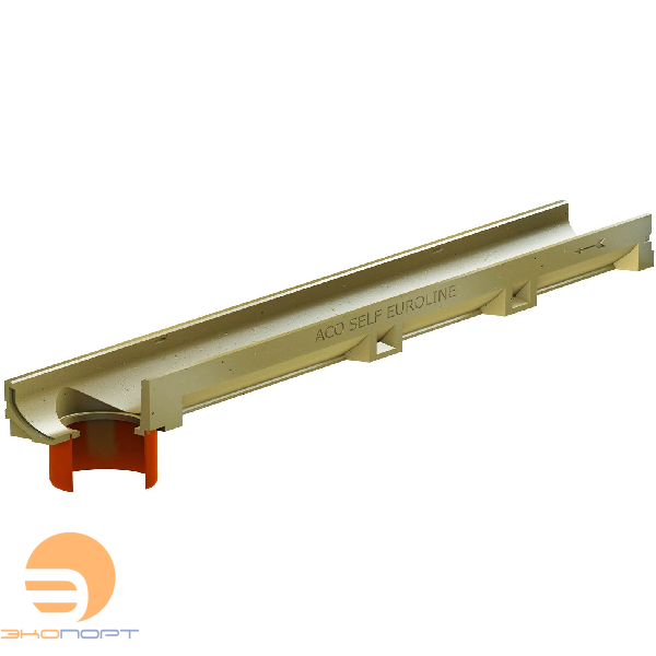 Канал ACO SELF Euroline Euromini без решетки и встроенным отводным патрубком DN100 100*11,8*5,5, АСО