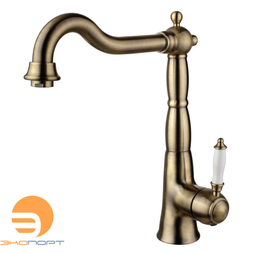 Смеситель для кухни VILLA, с высоким поворотным изливом, бронза, LEMARK Смеситель для кухни VILLA, с высоким поворотным изливом, бронза, LEMARK
