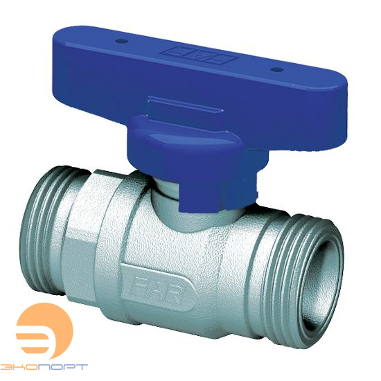 Кран шаровой прямой хром. 3/4"EK (бабочка, синий) FAR
