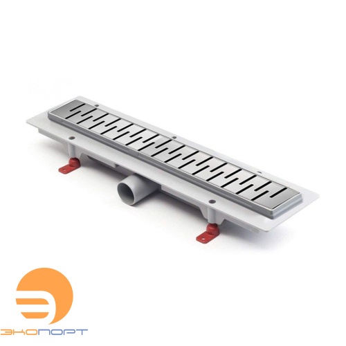 Желоб водоотводящий с боковым сливом 40 рамка нерж. с решеткой решетка Medium 750 мм Chudej