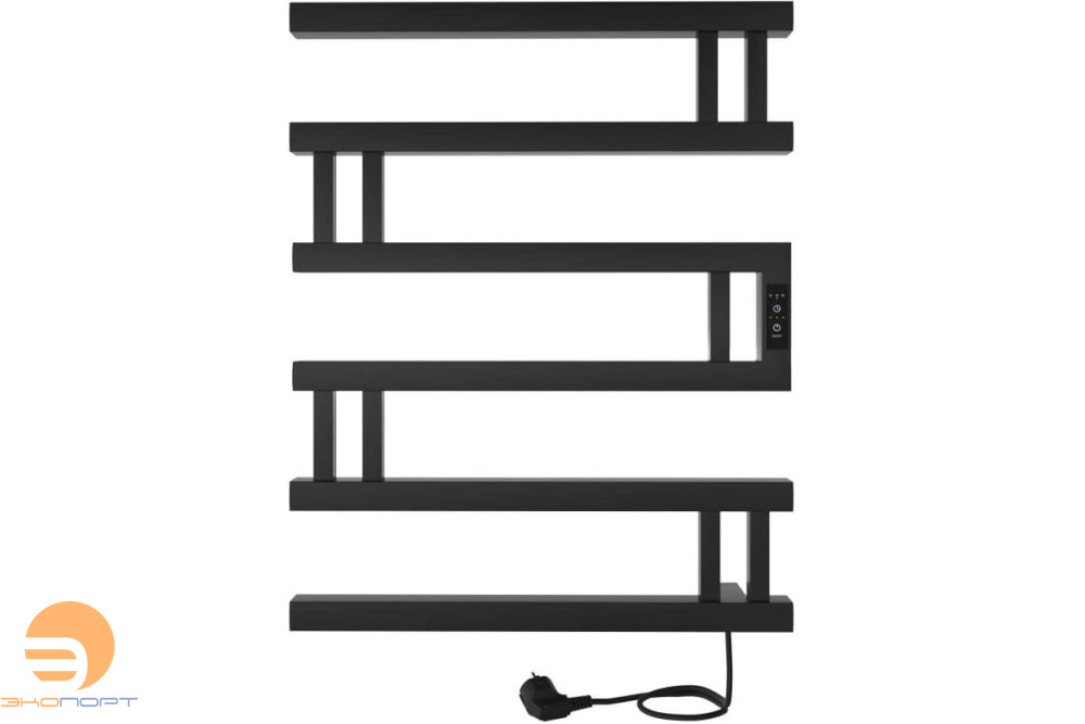 Полотенцесушитель Muza (electro) 60/50,таймер, скрытый провод справа, Черный муар, INDIGO