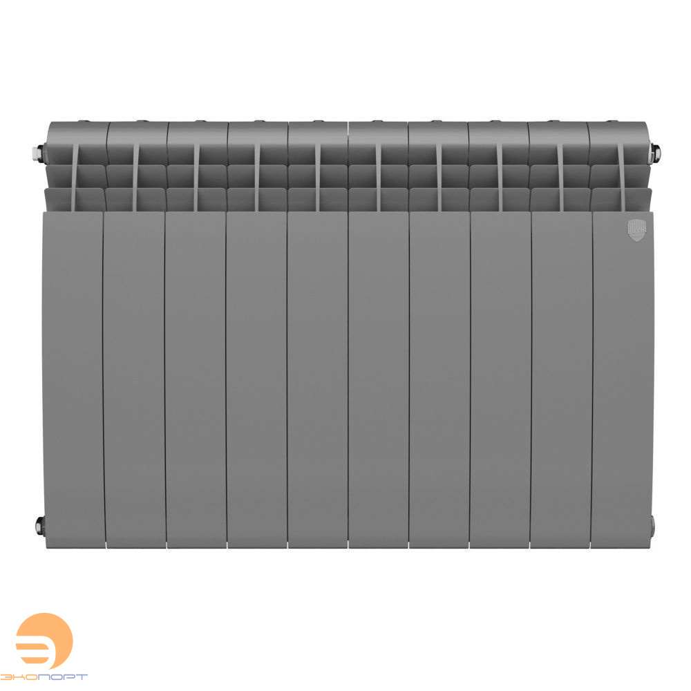 Радиатор биметаллический BiLiner Silver Satin 500/87 10 секций (серый) Royal Thermo