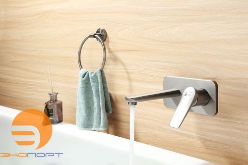 Смеситель для умывальника встраиваемый Bronx с выпуском, графит LEMARK