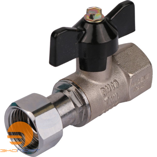 Кран шаровой с накидной гайкой ВР/накидная гайка  1/2" (бабочка) STOUT