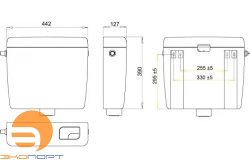 Бачок универсальный для унитаза UNI DUAL 1/2 ALCA PLAST