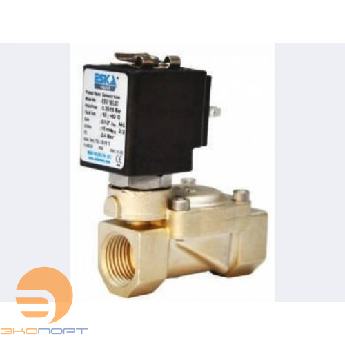Клапан соленоидный ESV пилотного действия НЗ  DN 1" 24VDC, dP=0  2/2  PN 24 бар Kvs=10,8 м3/ч, Траб.=-10...+80оС, dP=0...10 бар, латунь