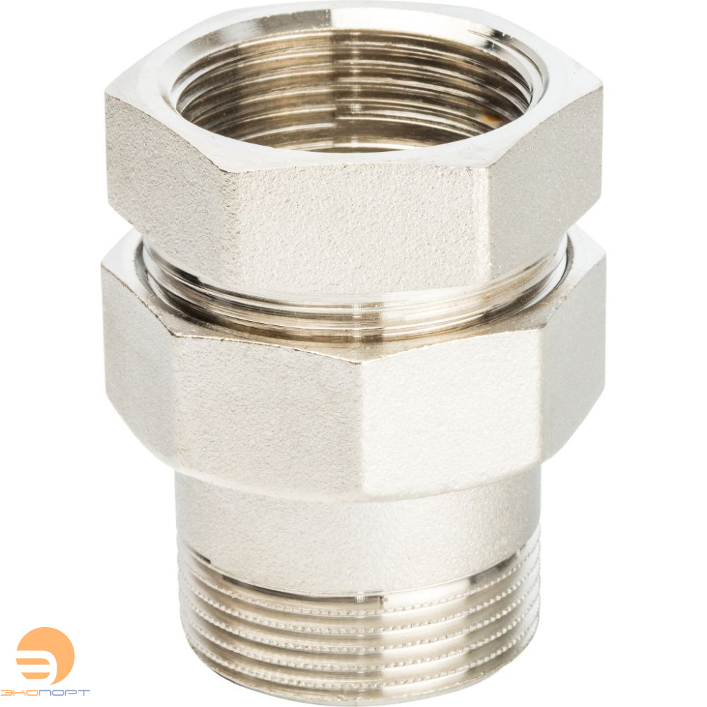 Сгон прямой (американка) 2" НВ никель, уплотнение o-ring STOUT