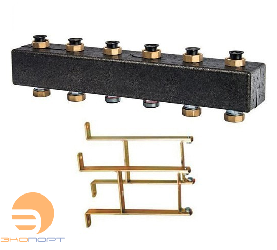 Распределительный коллектор до 5 отопительных контурув (3 м3/ч) + креп. Meibes