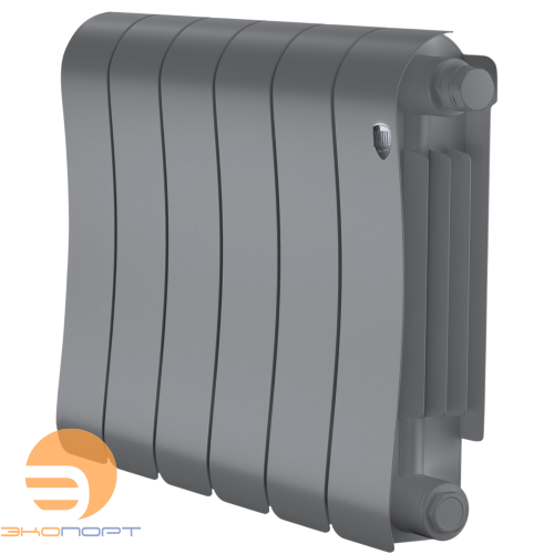 Радиатор биметаллический Infinity Silver Satin 300/87  6 секции VR80 (нижнее правое) серый Royal Thermo