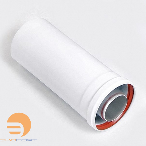 Удлинитель коаксиальный алюм. окраш. белым DN80/125, 1000 мм KRATS 