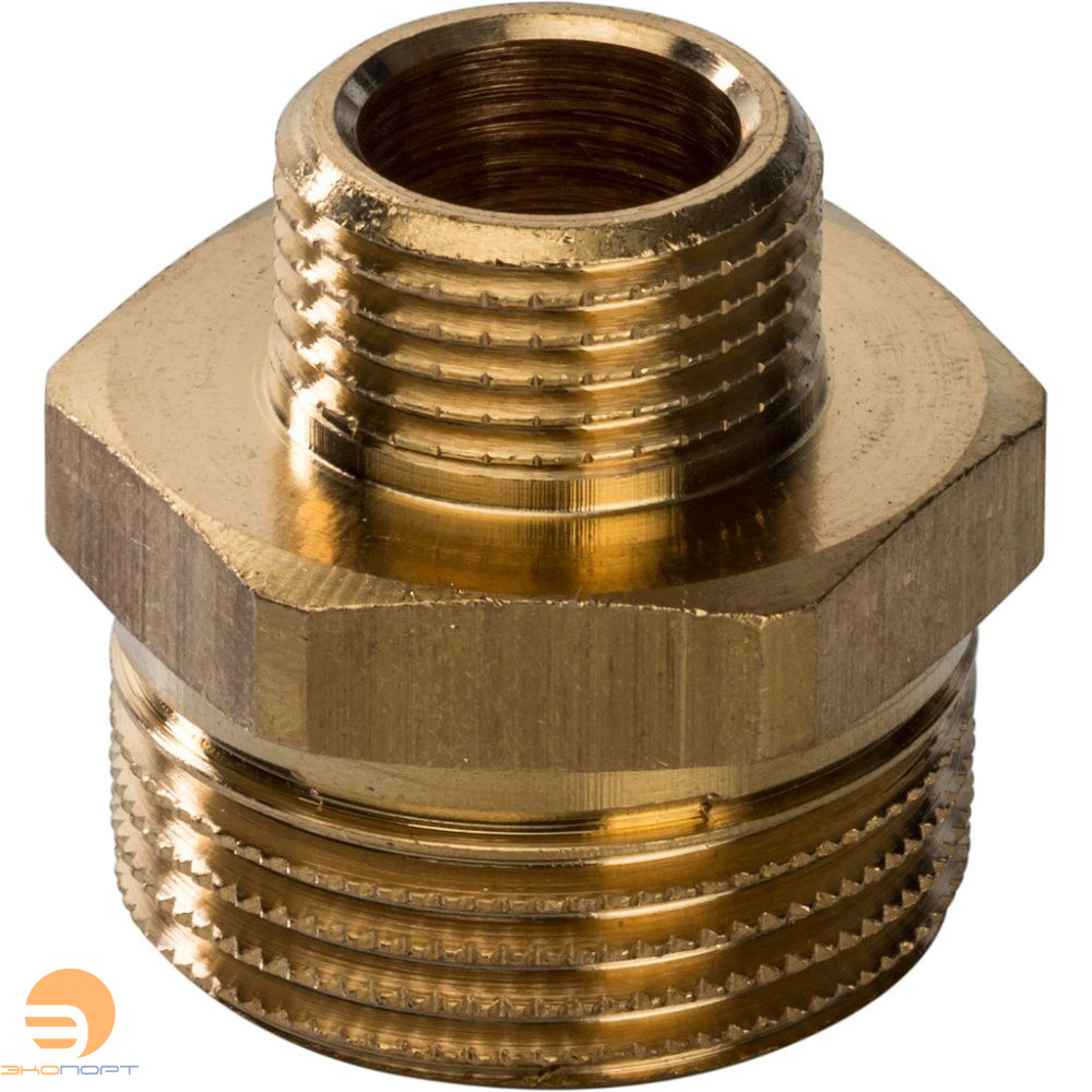 Ниппель  НР-НР 3/4х 3/8 (латунь) STOUT