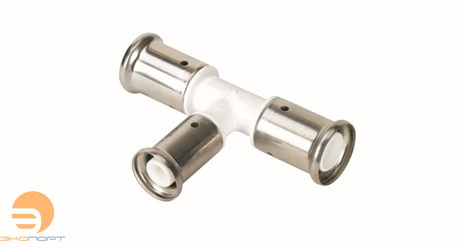 Тройник 26-16-26, ПВДФ, пресс (белый) HENCO