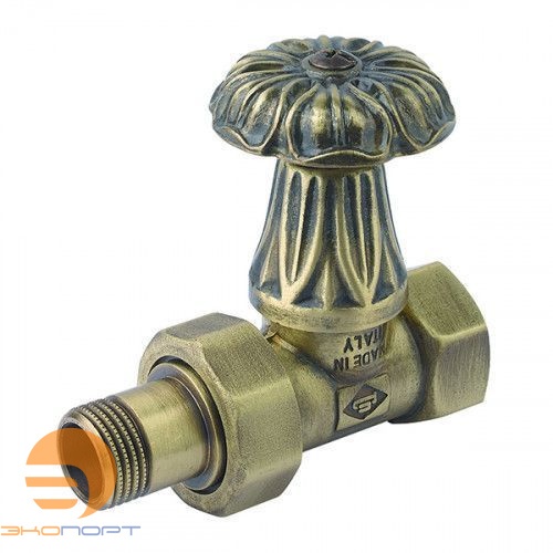Вентиль латунный Artistic 3/4 прямой верхний, бронза Carlo Poletti 
