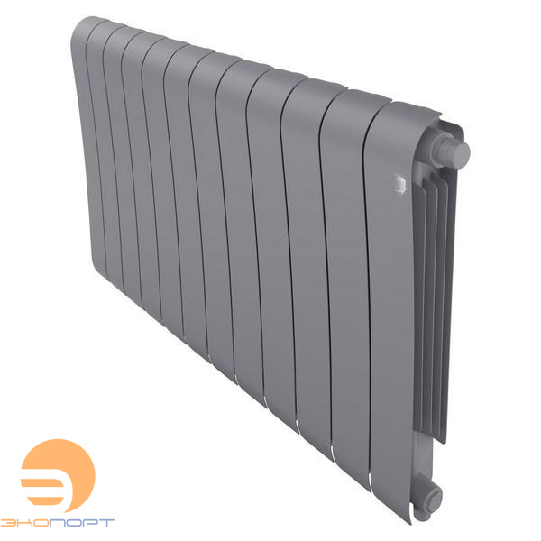 Радиатор биметаллический Infinity Silver Satin 500/87 12 секции VR80 (нижнее правое) серый Royal Thermo