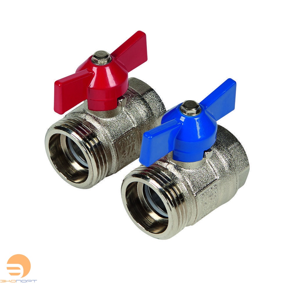 Шаровый кран с накидной гайкой 1" никелированный (2шт.)HENCO