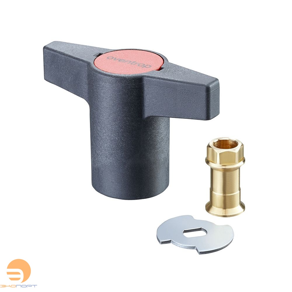 Пластмассовая рукоятка для замены (антрацит) с красной крышкой, Ду 20 и Ду 25